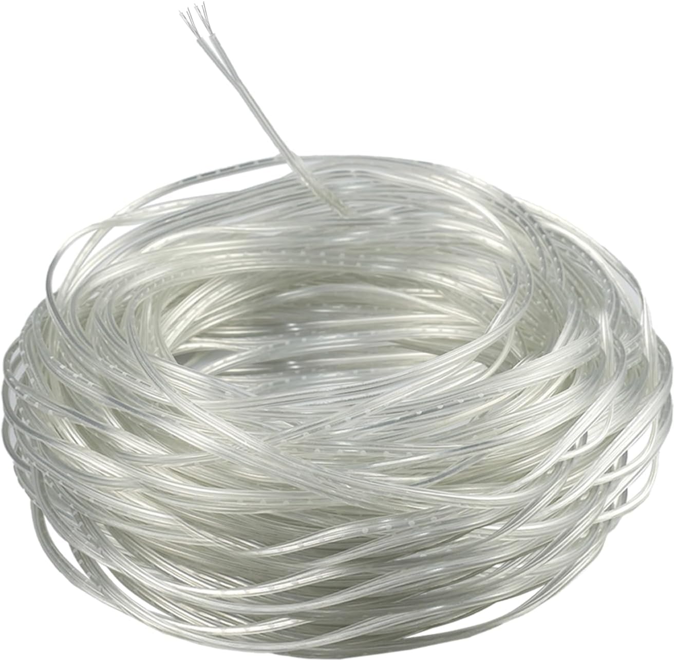 30M Transparent Electric Cable Clear 2 Core Transparent Wire 28awg Electrical Wire Pvc Mains Electrical Cable Outer Diameter 1.6 * 3.2mm For Small Appliances Led Solar Lights Wall Lamps