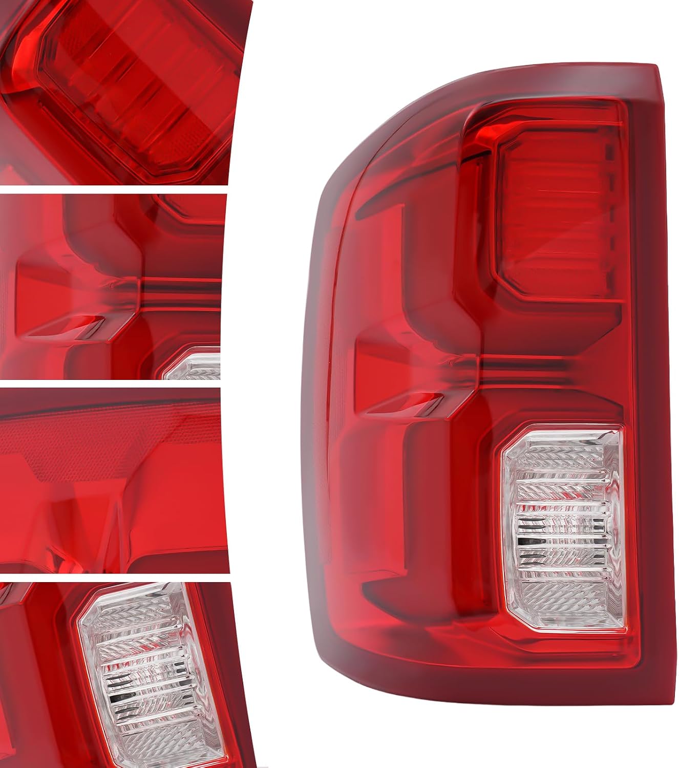 Tail Light Assembly Compatible for 2016-2018Chevy Silverado 1500 LTZ/High Country NON -Halogen Models, Left Driver Side Brake Stop Lamp, Parking Light Red Clear Lens (Left Driver Side)