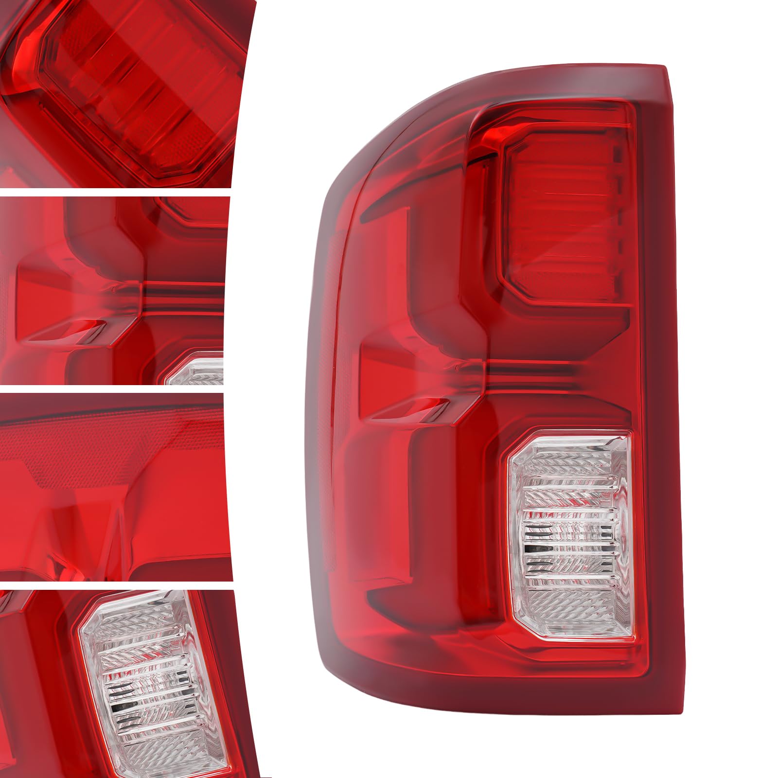 Headery Tail Light Assembly Compatible for 2016-2018Chevy Silverado 1500 High Country | LTZ, Left Driver Side Brake Stop Lamp, Parking Light Red Clear Lens (Left Driver Side)