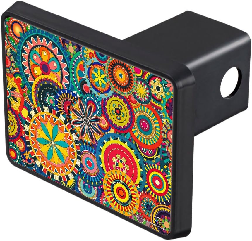 Airstrike Retro Floral Trailer Hitch Cover, Flower Girl Trailer Hitch Cover for Women, Cute Tow Hitch Cover 25-716