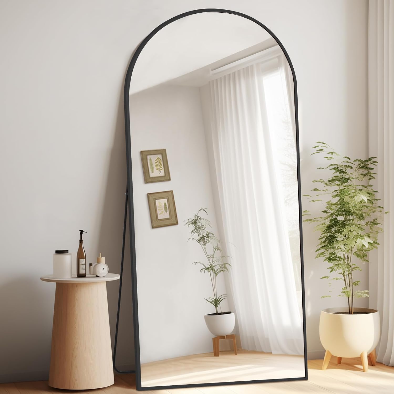 Amazon.com: MELOMOIR 71"x32" Large Mirror Full Length, Arched Full Length Mirror with Stand ...