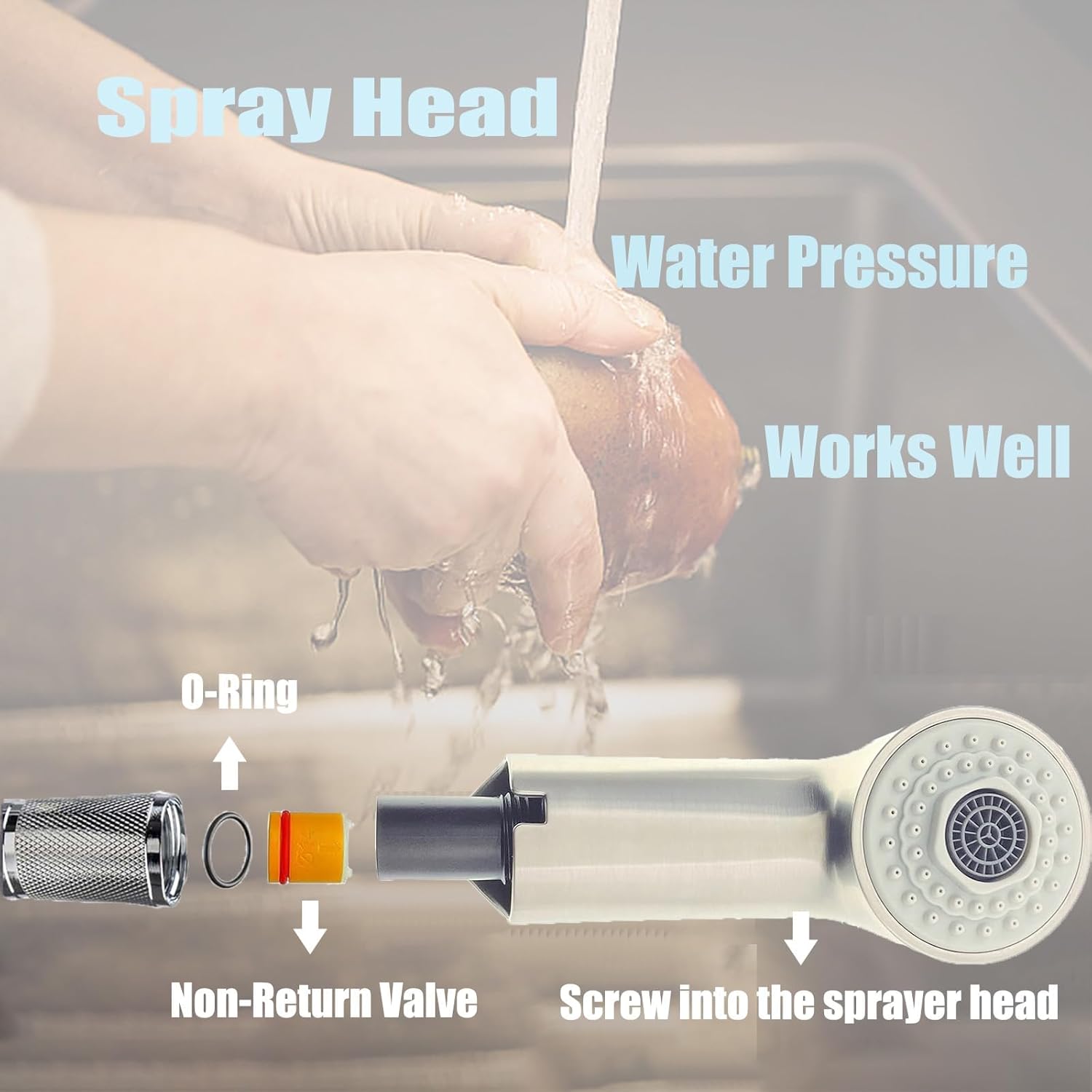 Pull-Out Spray Wand Fits GROHE 46312SD0 / 46298SD0 Grohe kitchen Faucet Parts rv faucet parts RealSteel