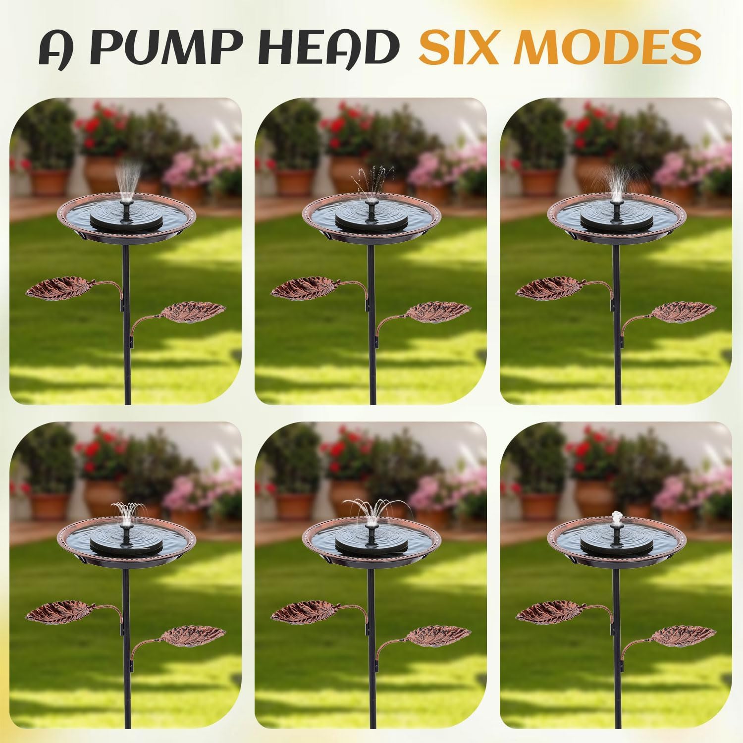 Metal Bird Bath for Outdoors, 12 Inch Rustproof Standing Birdbath with 2 Detachable Bird Feeder Bowls, Upgraded 5-Pronged Heavy Duty Base for Garden Yard Patio Lawn Decor (red Metal)