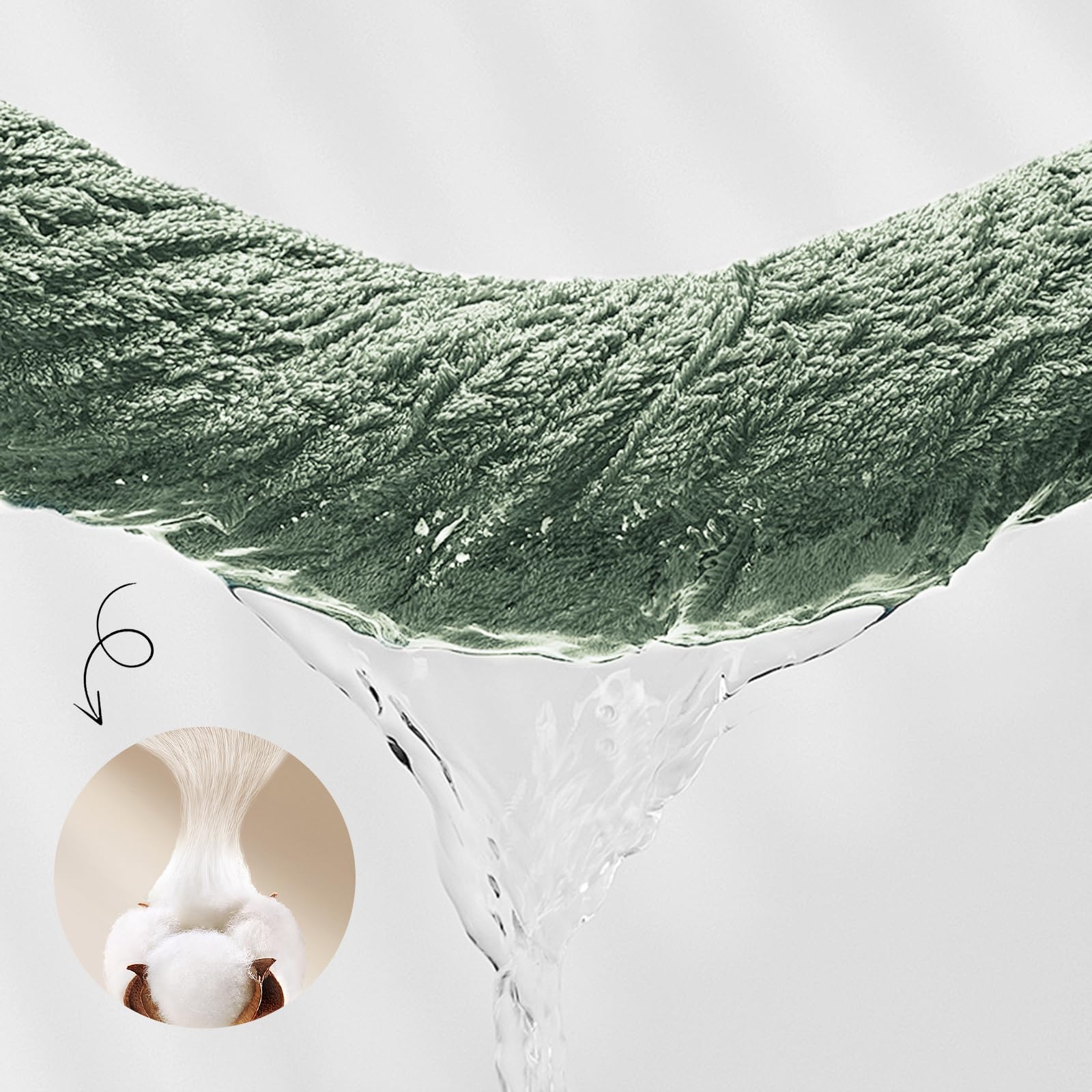 COZYART Set di 6 asciugamani da bagno verde salvia, 2 asciugamani da bagno, 2 asciugamani per le mani, 2 salviette, lusso 100% cotone turco 650GSM qualità hotel, morbidi, assorbenti, set di