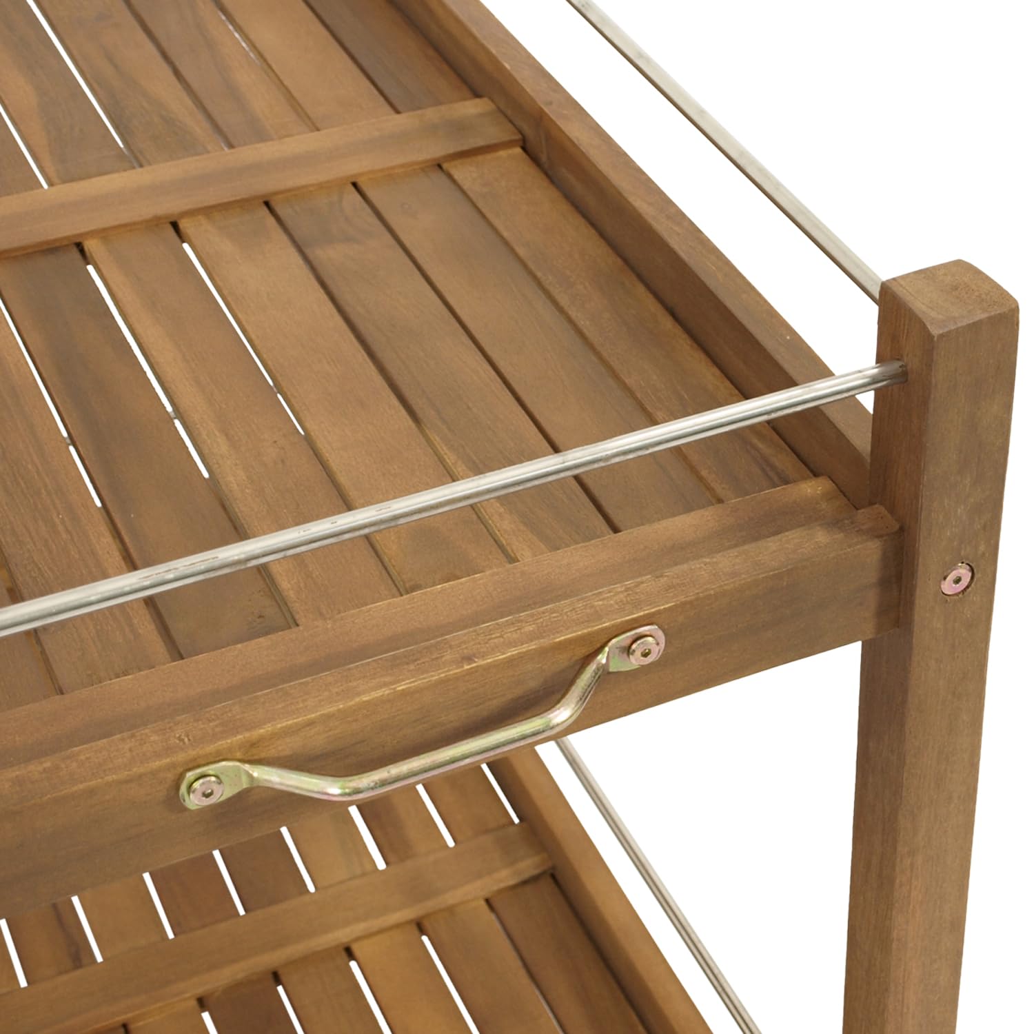 DEGAMO Barwagen Servierwagen Cape TOWN92x84x83cm, Zwei Ebenen, Holz Akazie braun geölt, Outdoor