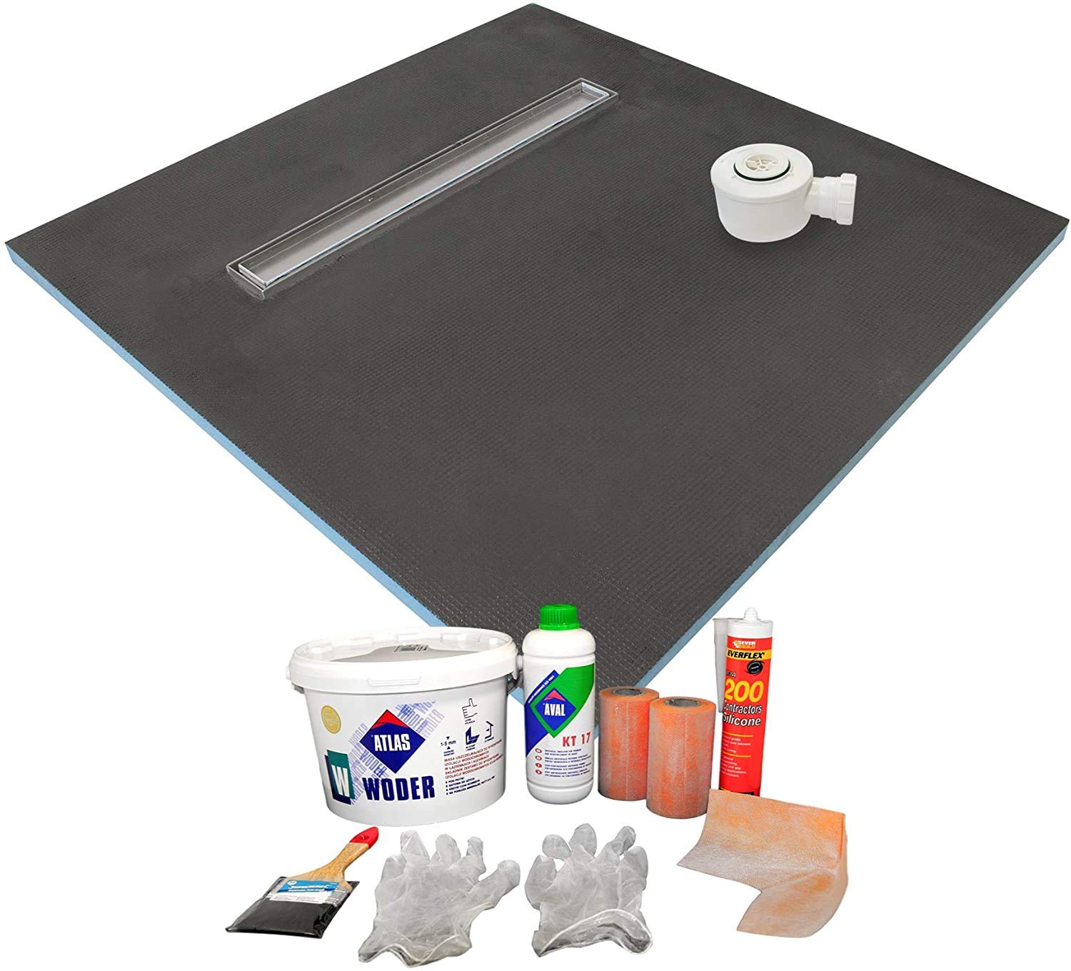 Linear Wetroom Shower Tray with Waste & Tanking Kit (1500 x 900 x 30mm, Tile On)