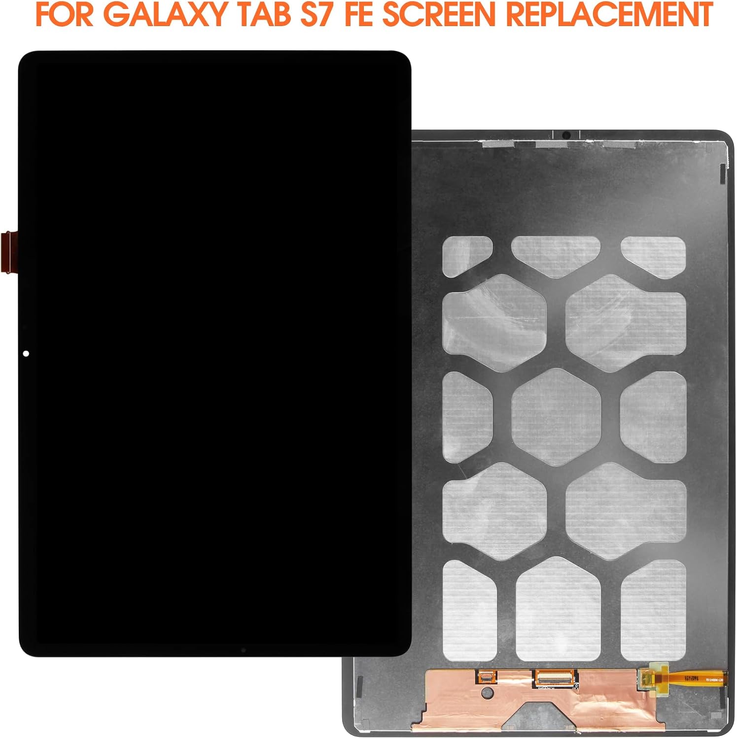 Screen for Samsung Galaxy Tab S7 FE Screen Replacement for Samsung Tab S7 FE Tablet LCD Screen SM-T730,SM-T733 Touch Display Digitizer Assembly Repair Parts（Black No Frame）