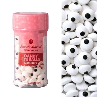 Sweets Indeed Dye Free Candy Eyeballs, 1 cm Edible Eyes, 200 Count, 2.92 oz