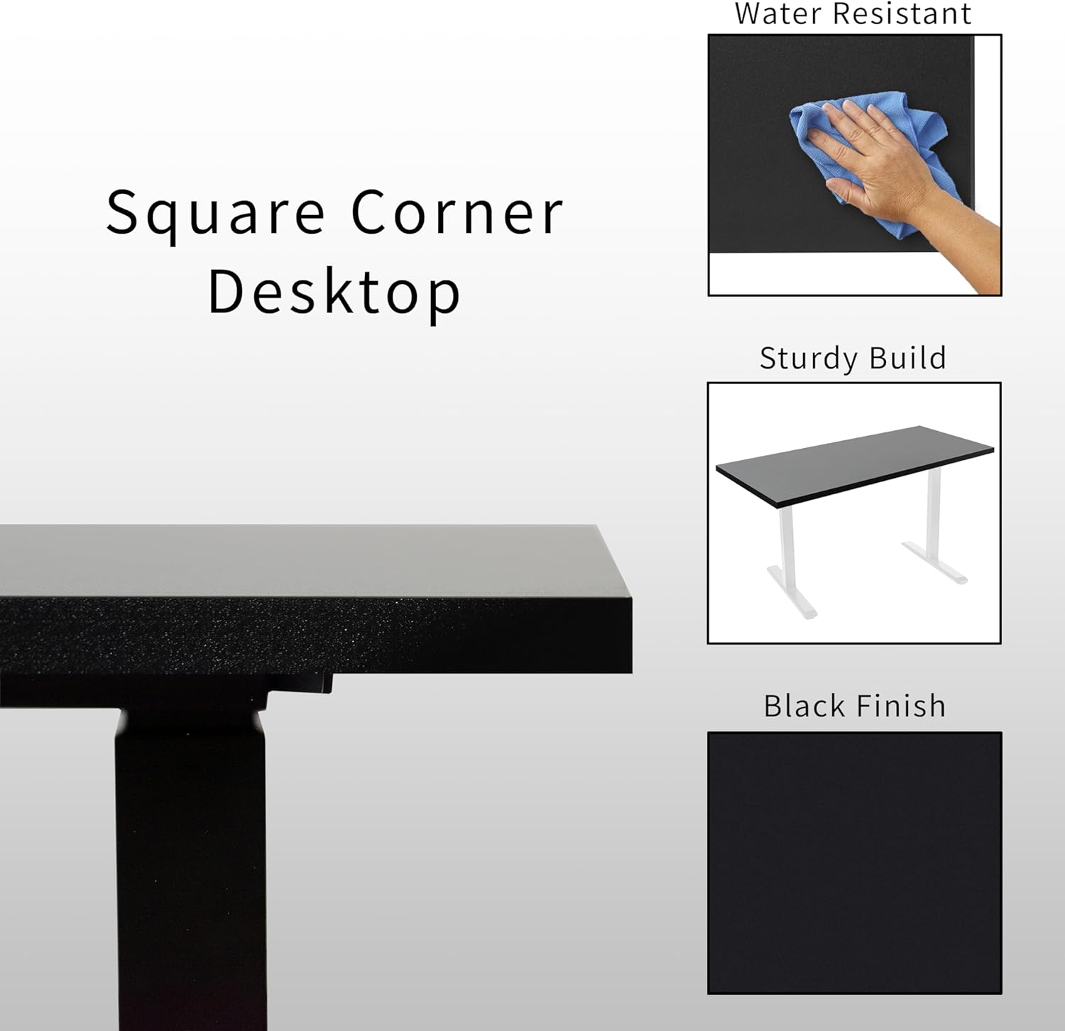 VIVO Universal 71 x 30 inch Solid One-Piece Square Corner Table Top for Standard and Sit to Stand Height Adjustable Home and Office Desk Frames, Black, DESK-TOP71B-S
