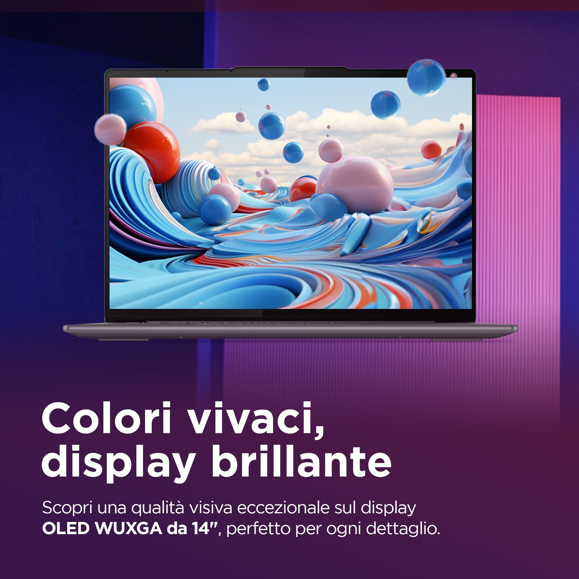 Lenovo Yoga Slim 7 AI Notebook - Display OLED 14" WUXGA (1920x1200), Intel Core Ultra 7 155H, RAM 32 GB, SSD 1 TB, Grafica integrata Intel Arc, Windows 11 Home - Luna Grey