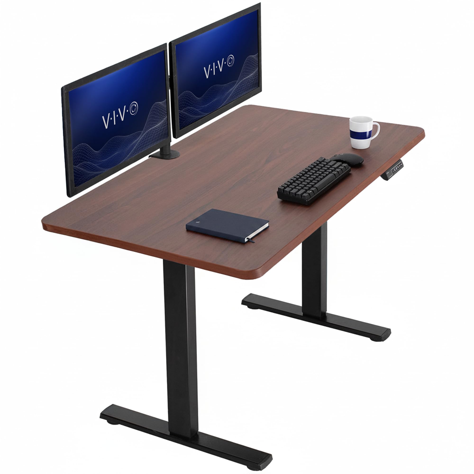 VIVO Dark Walnut 48 x 30 in Standing Desk, DESK-KIT-1B5D