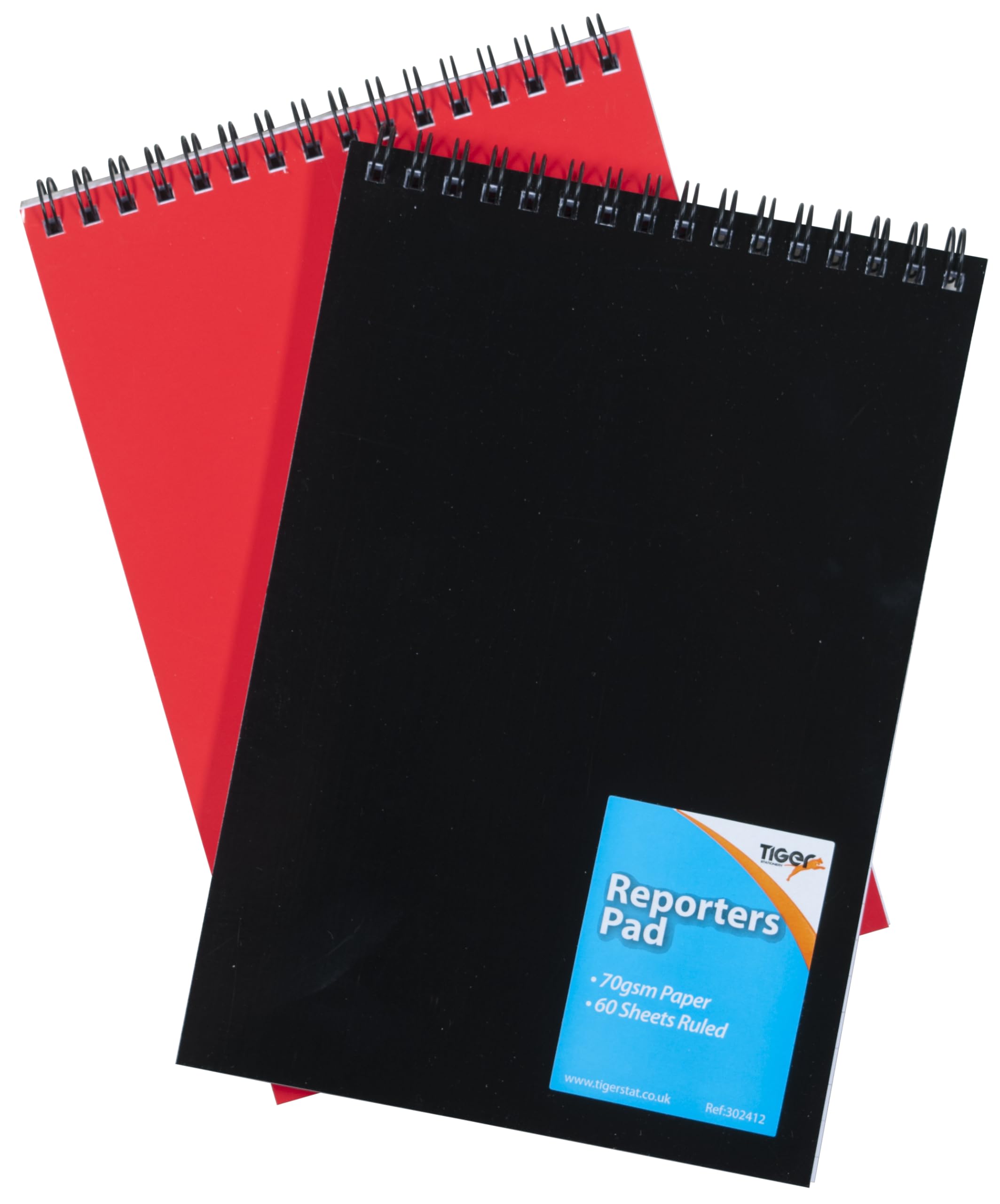 Spiral Bound Shorthand Notebook, A5 Size, Reporter Ruled, 60 Sheets, Pack of 2