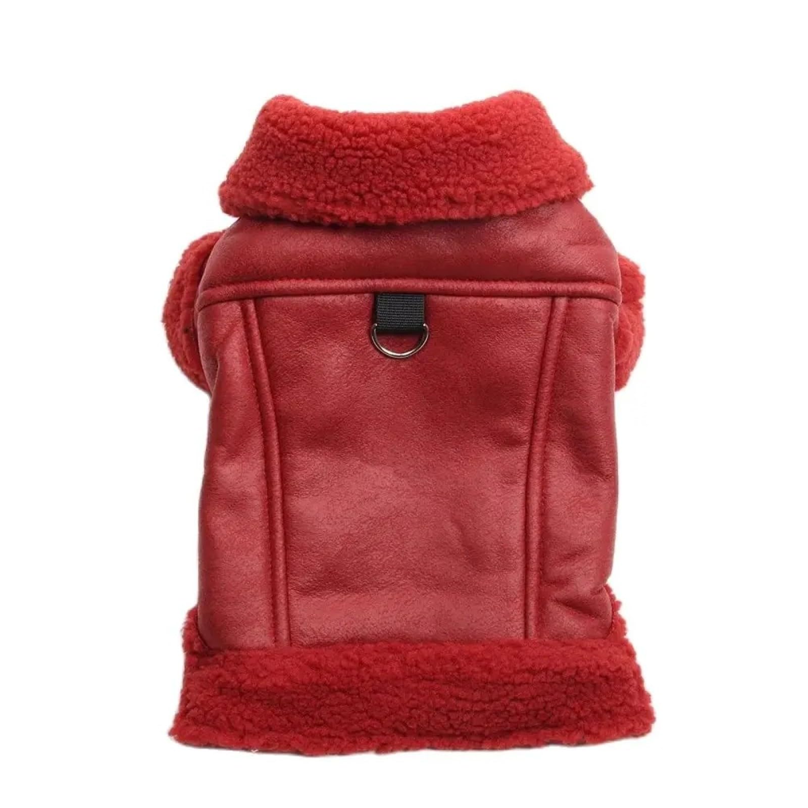 Manteau d'hiver en faux daim pour chien et chat rouge XL avec doublure polaire chaude