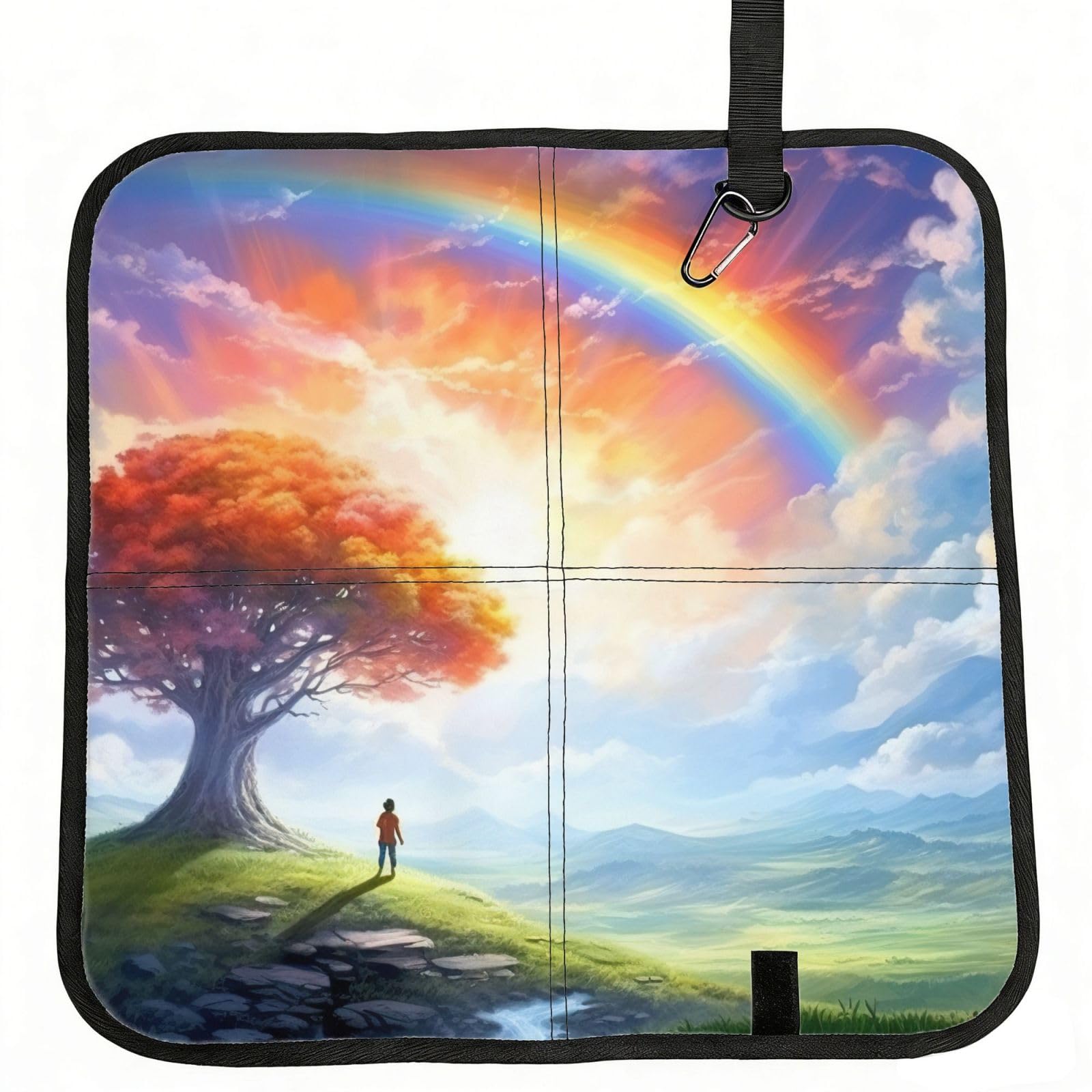 YGLHBDPBF rainbow bright Print Camping seat cushion,Foldable Sitting Pads,Save Backpack Space for Hiking