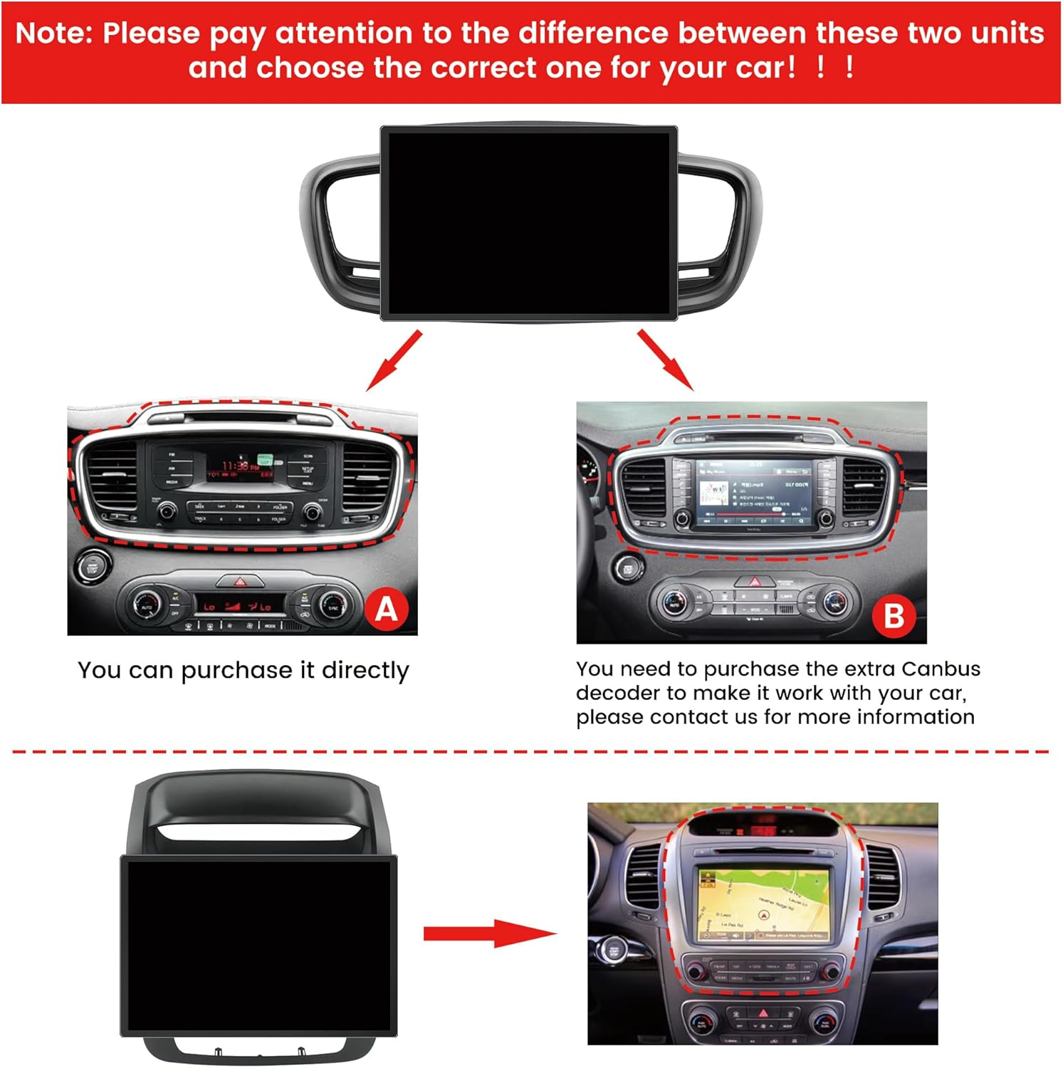 Car CarPlay Android Auto Navigation Stereo GPS Radio Reverse Camera Display 13.1" QLED Touchscreen Headunit Tablet Pad Media Player for Kia Sorento 2015-2020, if Applicable Octa Core 2G+32G