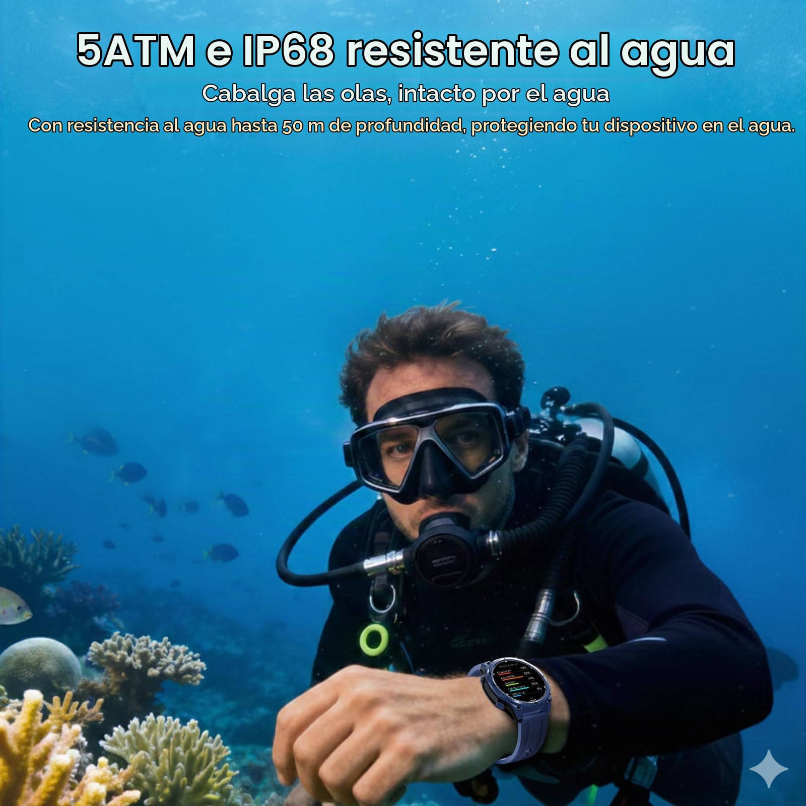 Anywise W1 Pro Reloj inteligente Mujer Hombre,GPS De Doble Frecuencia Con Mapas Sin Conexión Smartwatch Para Android e iOS,5ATM Waterproof 1,43''AMOLED,170+ Sports Modes/12 Days Battery/3 Strap
