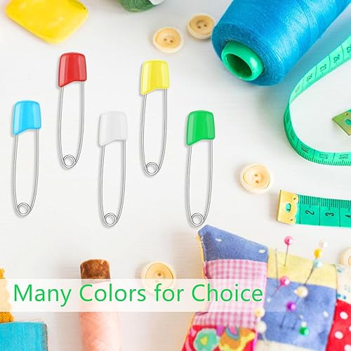 Miniatura 5 de 120 pasadores de pañal, pasadores de seguridad para bebés de 2.2 pulgadas, coloridos pasadores de pañales de acero inoxidable para pañales de tela,