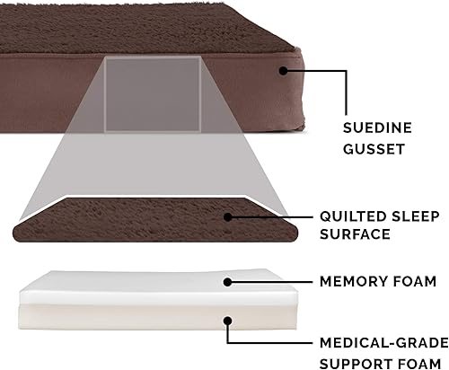 Miniatura 4 de Furhaven Pet – Colchón ortopédico de espuma tradicional para perros y gatos, varios estilos, tamaños y colores