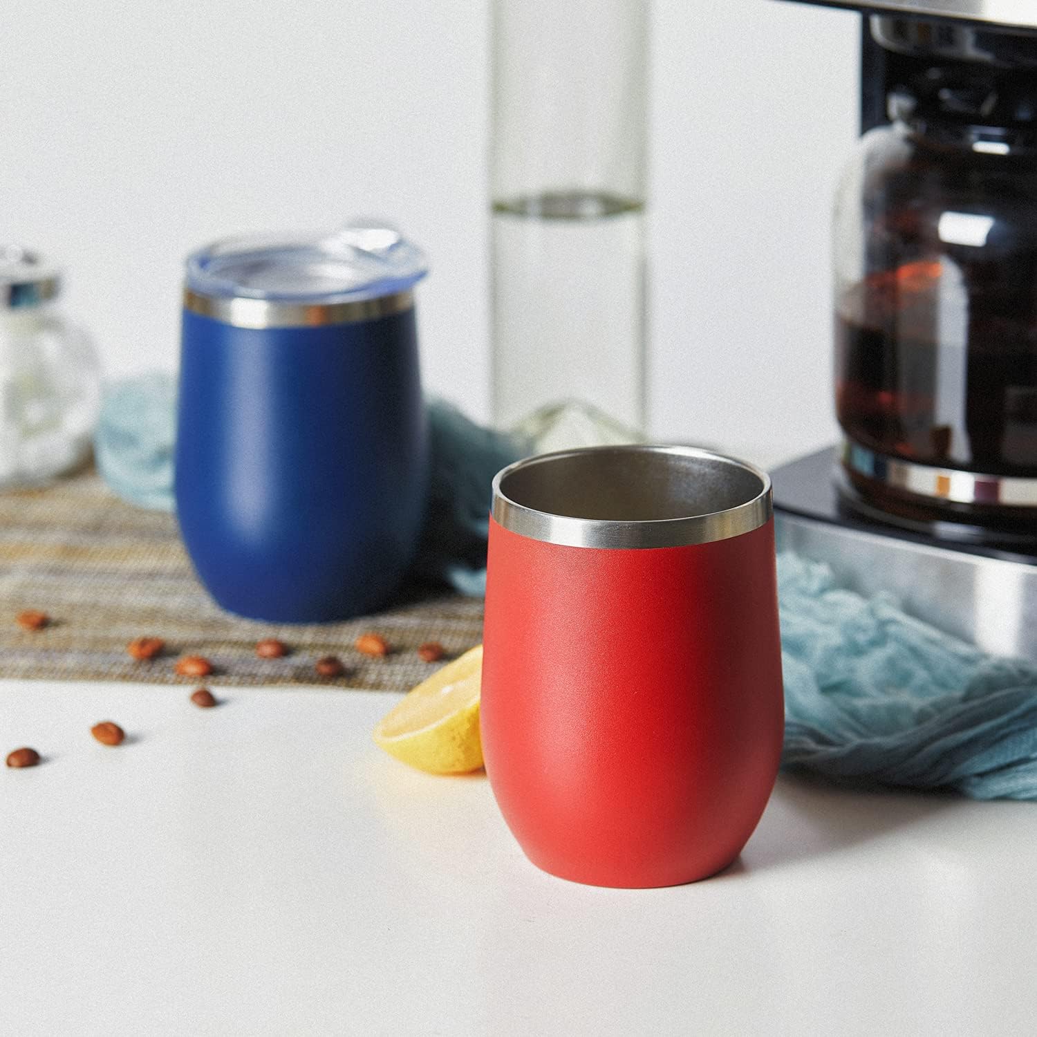 COMOOO Stainless Steel Wine Tumbler with Lid and Straw 12oz Double Wall Vacuum Insulated Travel Tumbler Cup for Coffee, Wine, Cocktails, Champagne (Mix color,12 Pack) - Image 6