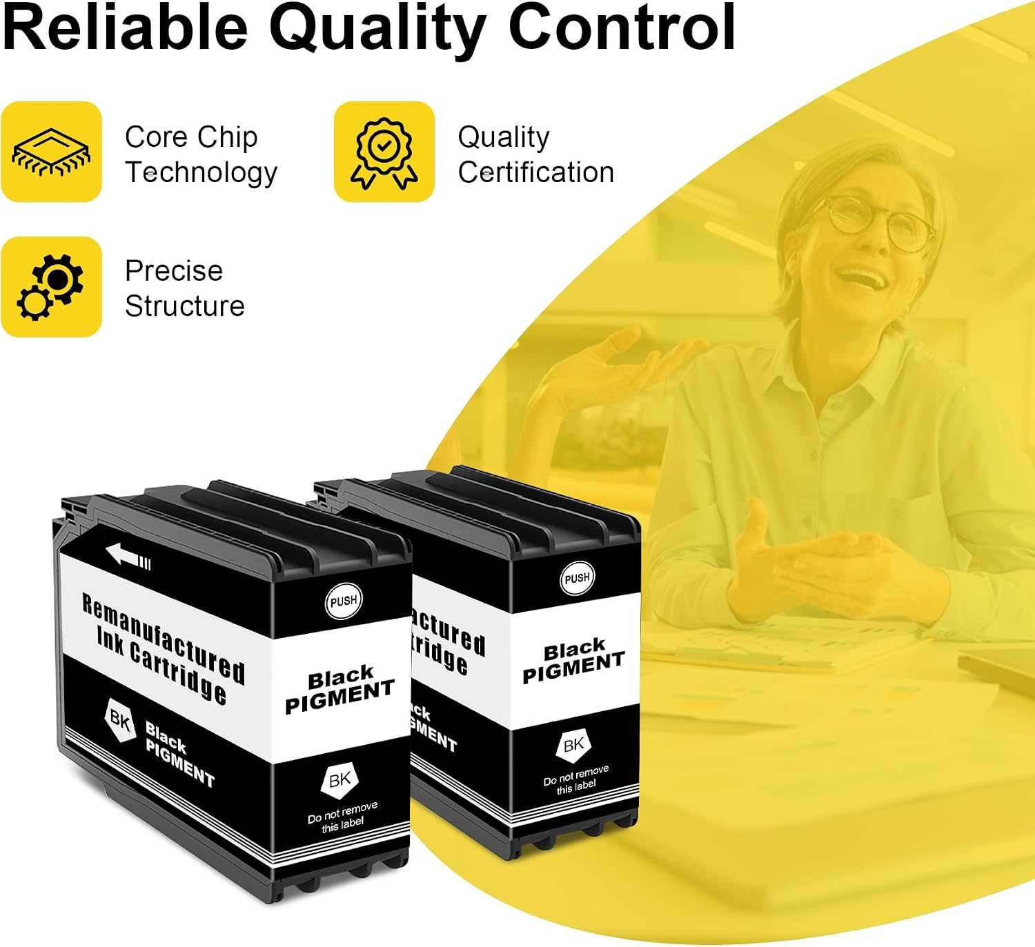 Remanufactured T912XL Ink Cartridge Black T912XL T912 XL Compatible with Workforce Pro WF-C8190 WF-C8690 WF C8190 WF C8690 WFC8190 WFC8690 Printer (2 Pack) image 2