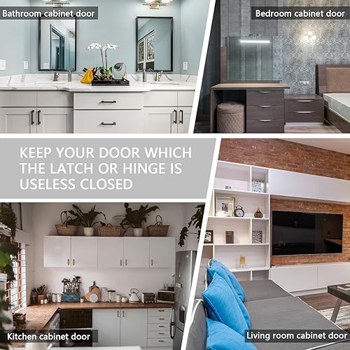 Miniatura 6 de Paquete de 12 cierres magnéticos de plástico para puerta con tornillos para cocina, baño, armario, armario, puerta, cajón, 15 libras (marrón)