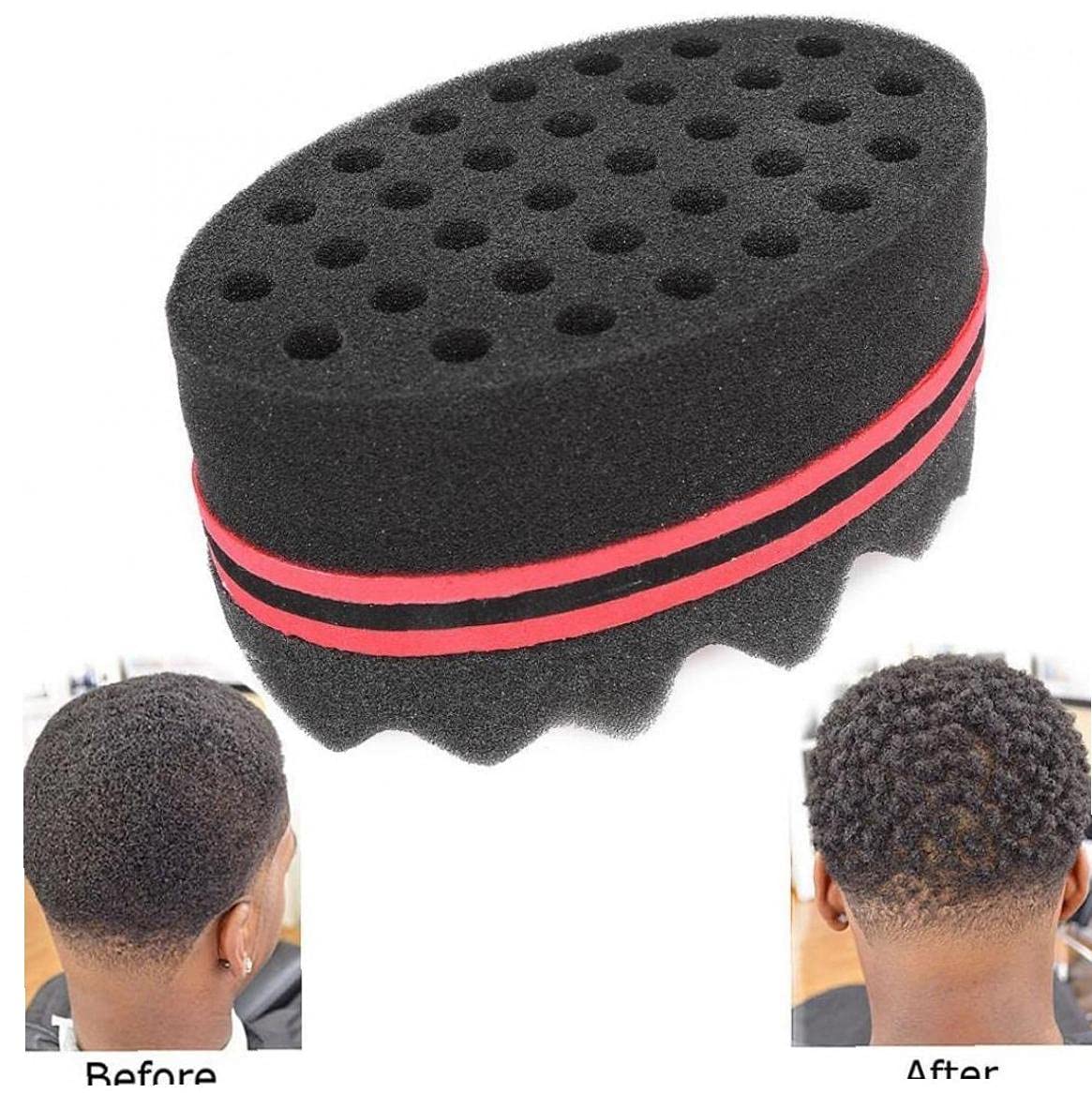 Ruluti Hair Sponge Brush for Twists, Coils, Wave, Curls, Dread, Afro Hair - Suitable for Home Barber