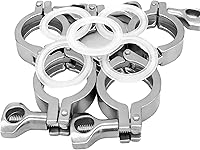 Vista 7 de Acero inoxidable 304 Single Pin Heavy Duty Tri Clamp con tuerca de ala para virola TC 1.5 "con 1 unid junta de silicona