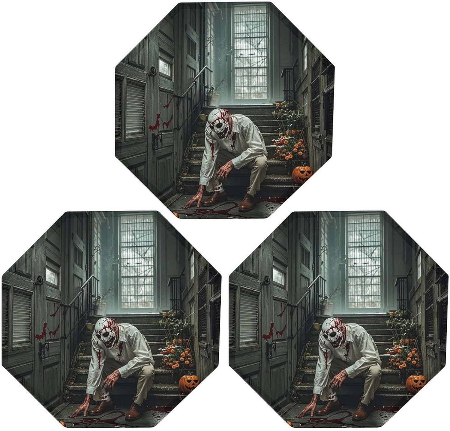 Ctagon Metal Sign for Home, Modern Display Plate for Kitchen, Halloween Horror Theme Plates Accent Hanging Wall Decorations 3PCS for Living Room, Bedroom, Hallway, Hotel