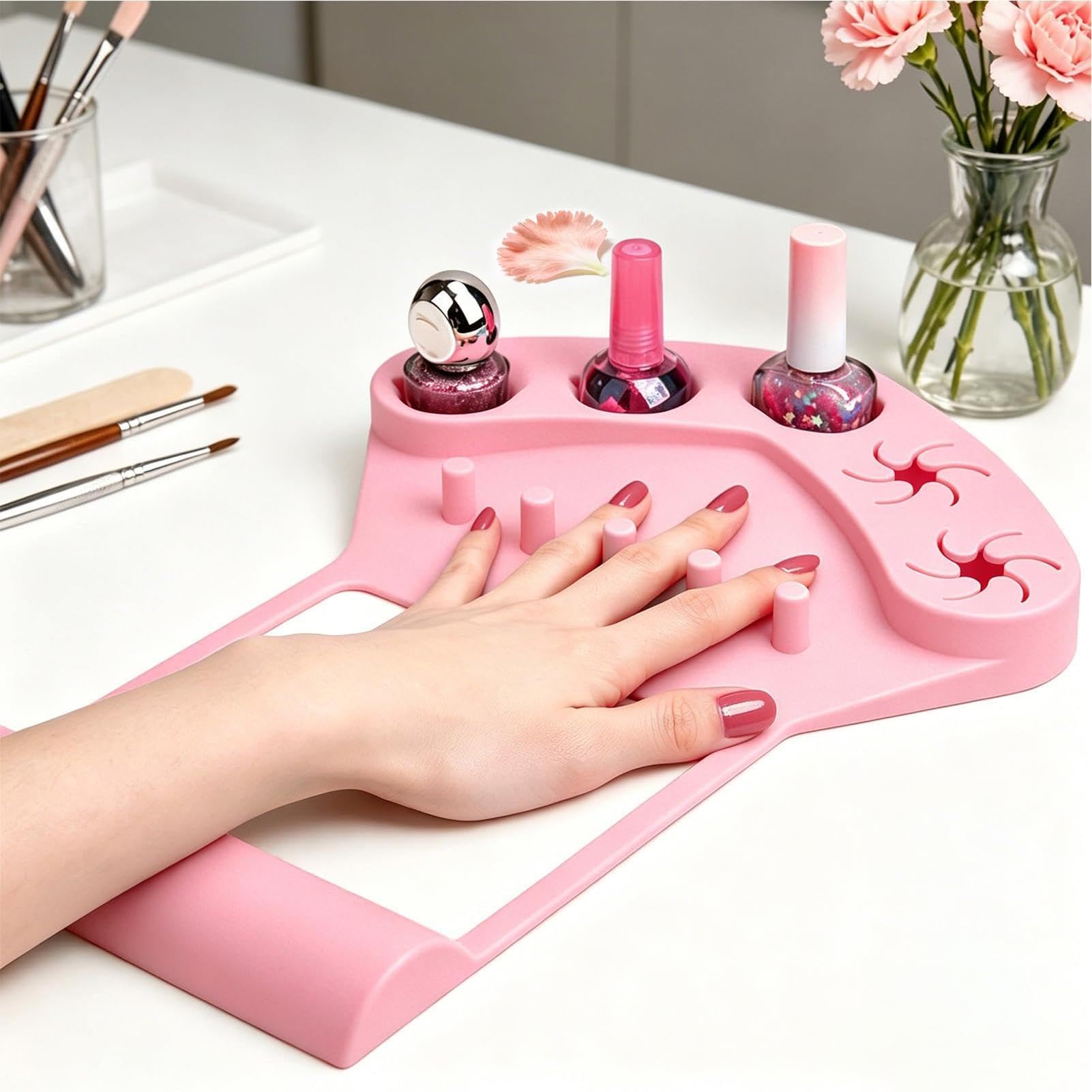 Podpórka pod rękę na paznokcie Silikonowy Separator Palcowy | Podpórka pod rękę do manicure Do dekoracji, ćwiczeń, akcesoriów, pedicure, salonu, domu, stołu, sztuki i