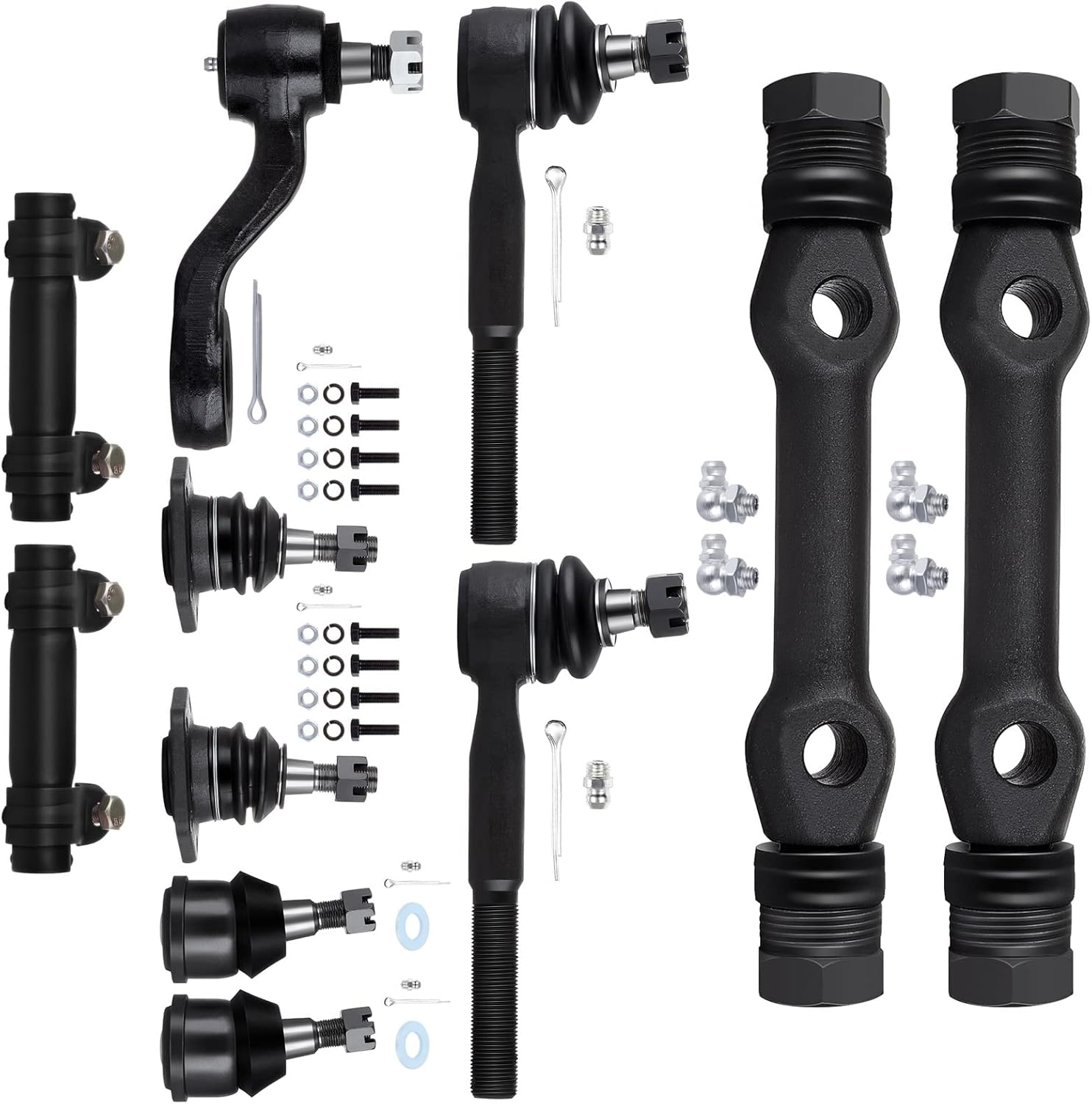 New Assembly 11-PC K6129T ES409RT ES2004S Ball Joints Tie Rod Ends Upper Control Arms Shaft Pitman Arm Adjusting Sleeve Replacement for Chevy C20 PICKUP 73-74 for Chevy C20 SUBURBAN 73-86