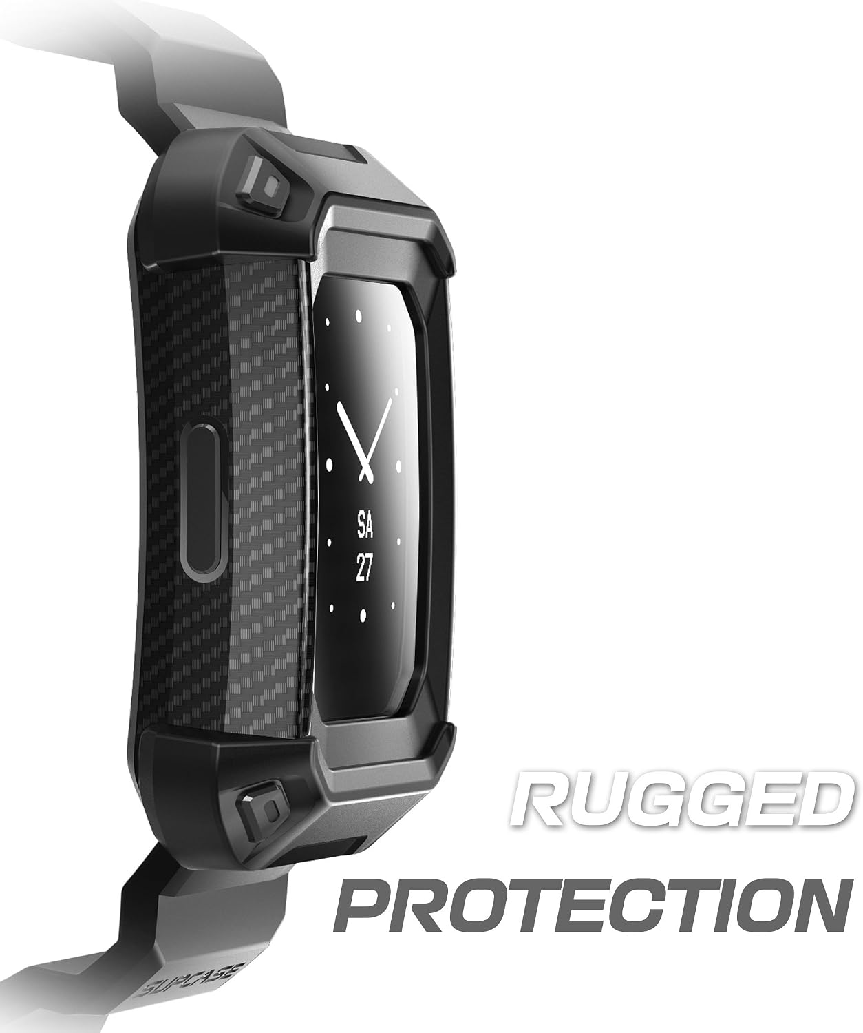 SUPCASE Unicorn Beetle Pro Series Design for Fitbit Charge 2, Replacement Bands with Built-in Rugged Protective Case (Black)