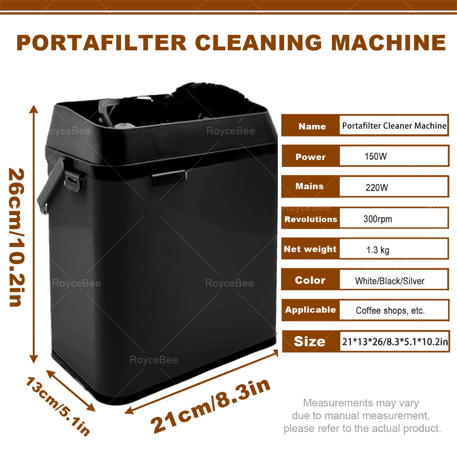 MáQuina de Limpieza AutomáTica de Mango para Café, Limpiador de Portafiltros EléCtrico con Montaje Doble, Juego con 2 EspáTulas y 1 Cepillo, para CafeteríAs, Casa y Uso Profesional Black