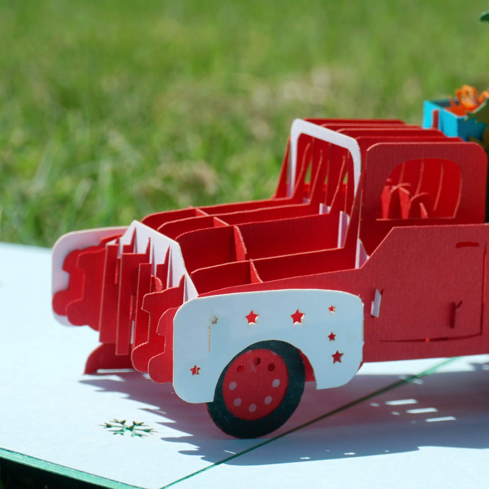 Biglietto di auguri di Natale pop-up 3D con camper