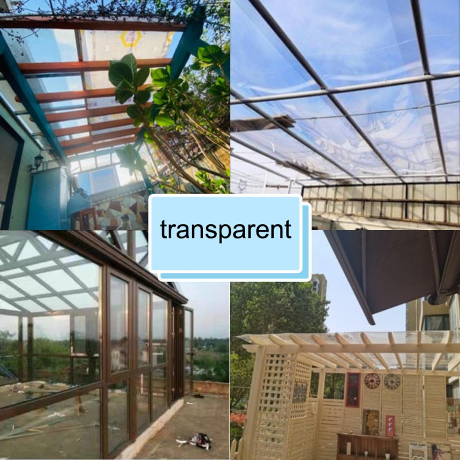 Placas de Invernadero Planchas de Policarbonato Transparentes Paneles de Techo Láminas de Plástico 1,5mm,Marquesinas Exterior para Puertas Ventanas,Toldo Cubierta de Jardín (0,5m x 1m)