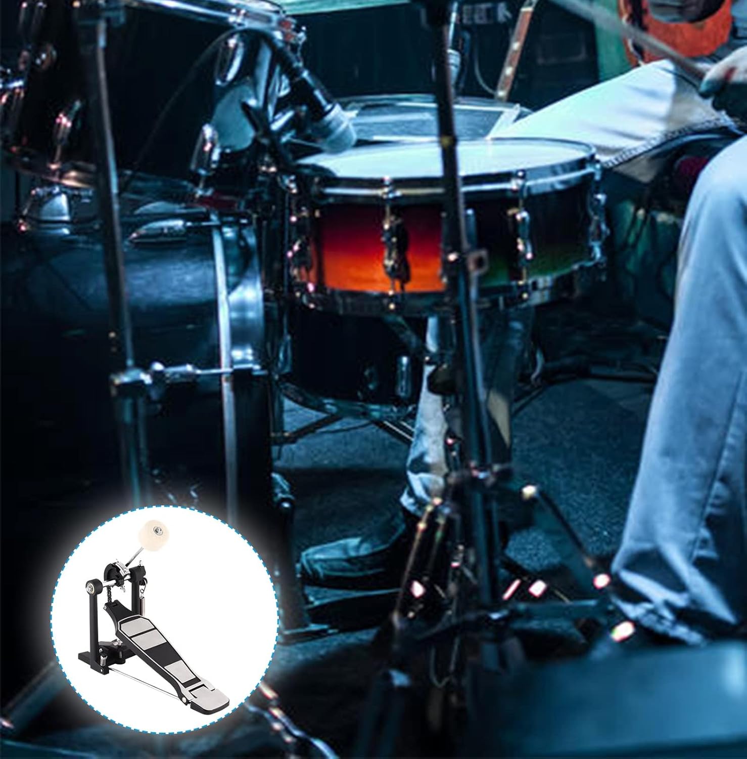 Bass drum pedal,Double Chain Drum Step on Hammer,Single Bass Drum Pedal come with Drum Beater Stick