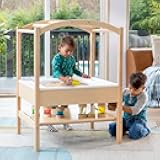 Sensory Table System with Lid for Kids - Sand and Water Table with Large Play Bin, Chalkboard, and Arch | Toddler Activity Center for Indoor and Outdoor Use