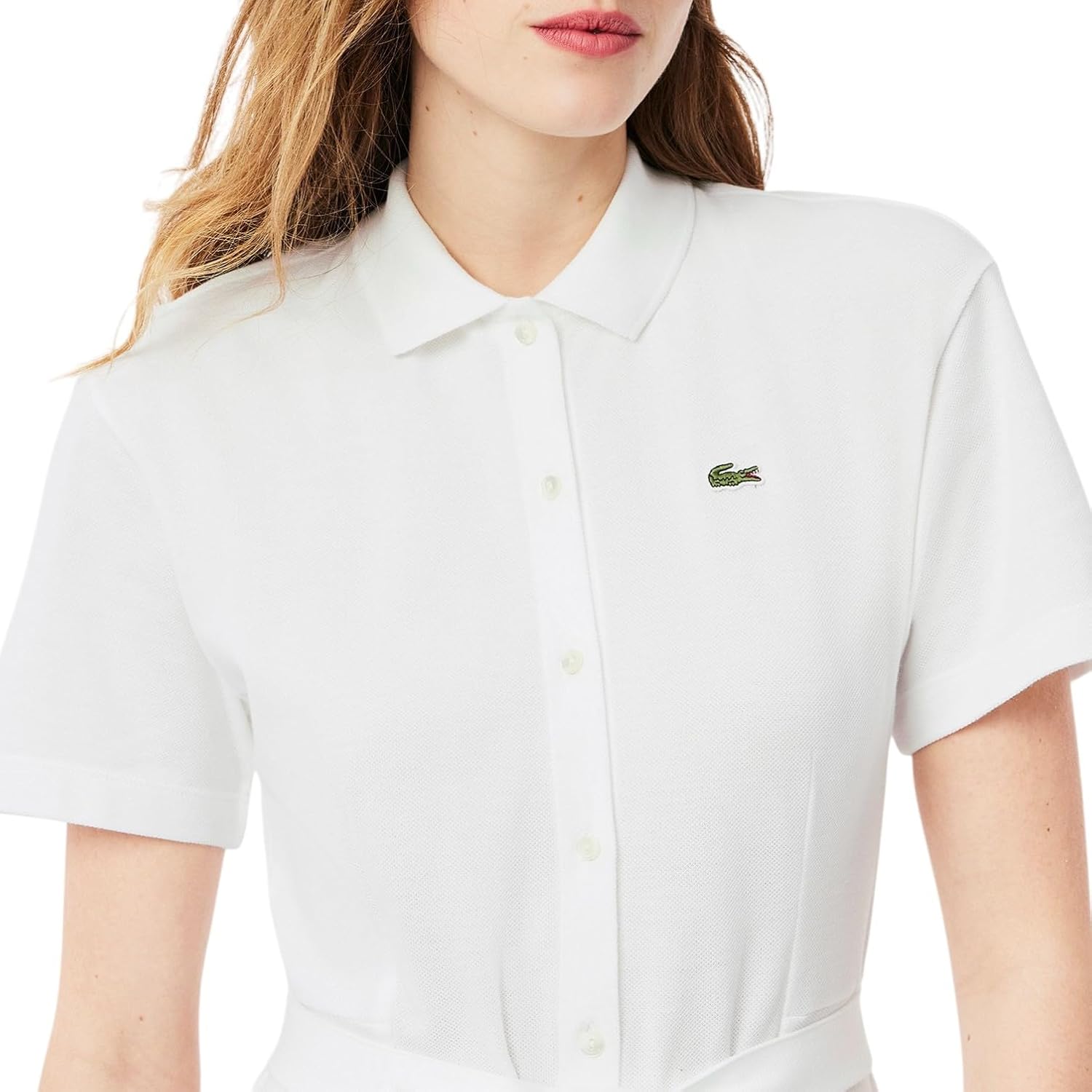 Lacoste Womens Flared Mini Pique Polo Dress - Image 2