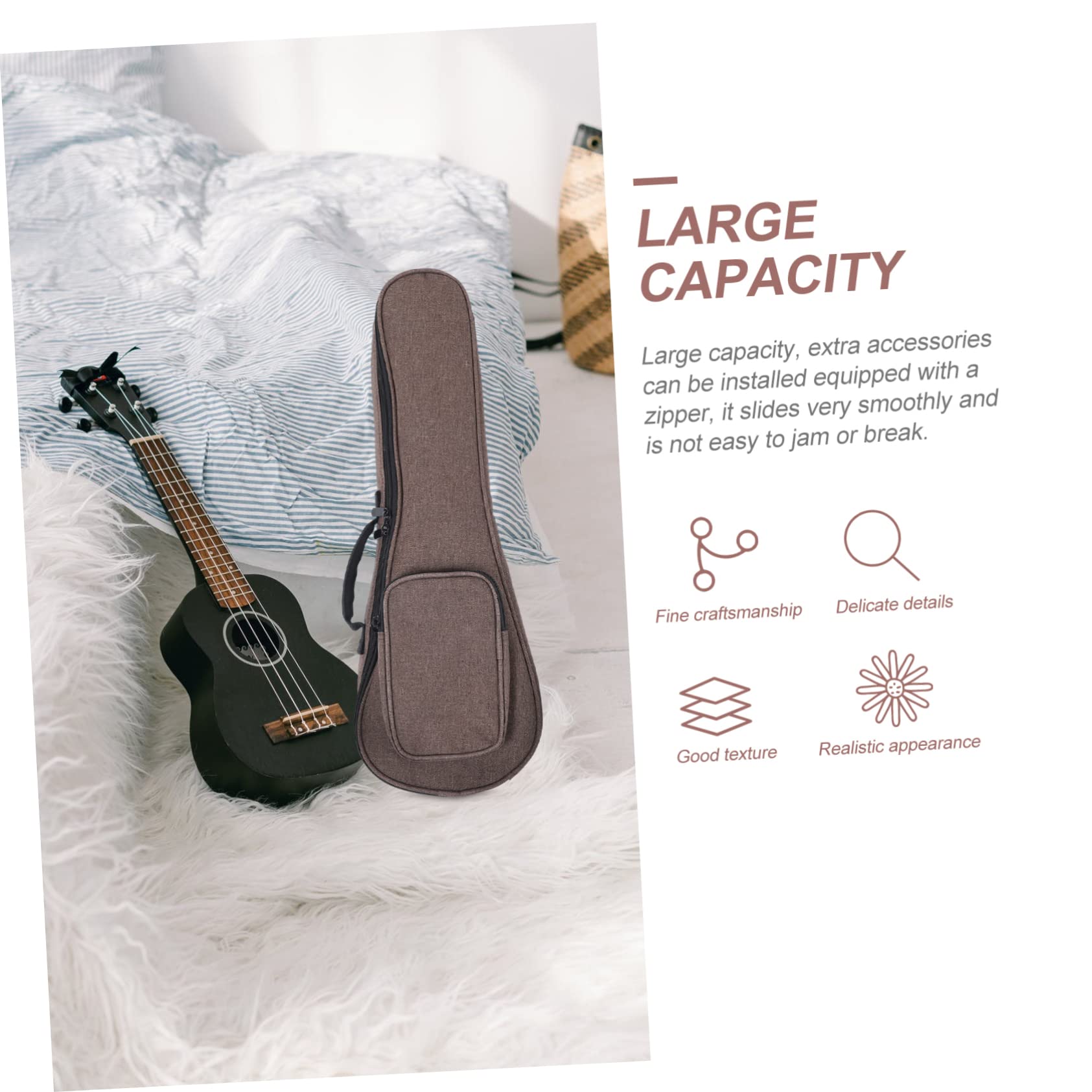 Bolsa para Ukelele de Nylon Esponja, Mochila de Alta Durabilidad y Cremallera Suave, Adecuado para Viajes y Aprendizaje del Ukelele