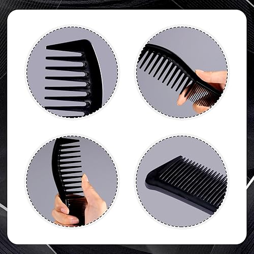 Miniatura 3 de 2 peines para el cabello, peine de plástico para peinado, peine de doble cabeza, peine grande de dientes anchos y finos para mujeres y hombres,