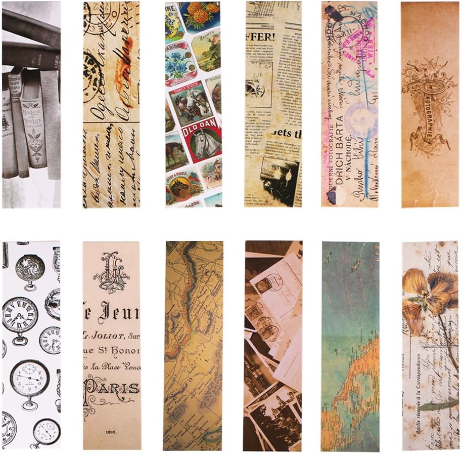 Vintage Style Bookmarks for Women Men, 30PCS (Retro Collection)