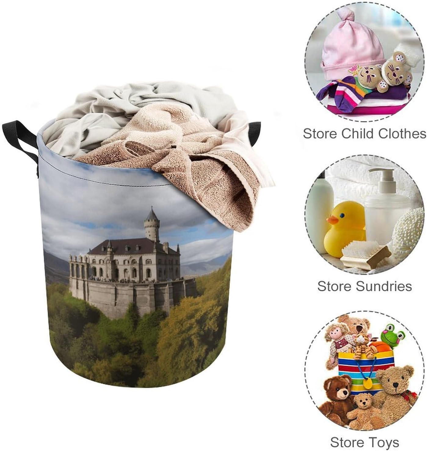 Historical Monuments of Armenia Laundry Basket Collapsible Clothes Hamper with Reinforced Handles Large Capacity Waterproof Laundry Bag Freestanding Laundry Hamper for Bedroom Bathroom