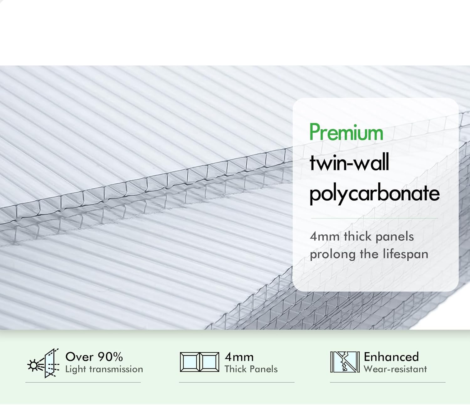 Greenhouse Garden Shed Cover, Walk-in Tunnel Green House with Ventilation Windows, Aluminium Steel Frame Grow Tent for Gardening Plants Flowers, 3.8x2.4x2.1M
