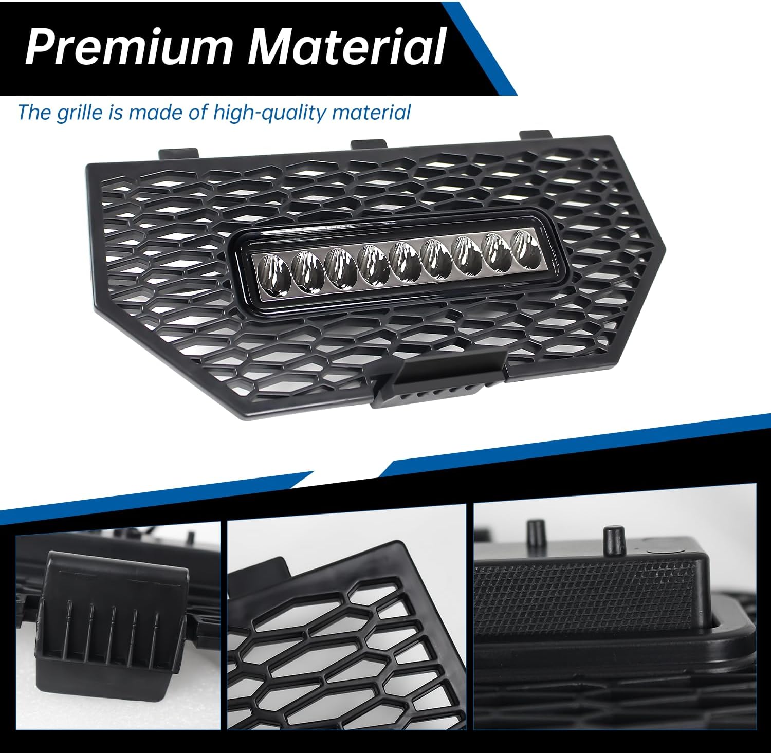 Front Grill with LED Light Compatible with 2017-2025 Polaris Sportsman XP 1000, 2021-2025 Sportsman 850 Accessories Front Mesh Grille W/Light Bar