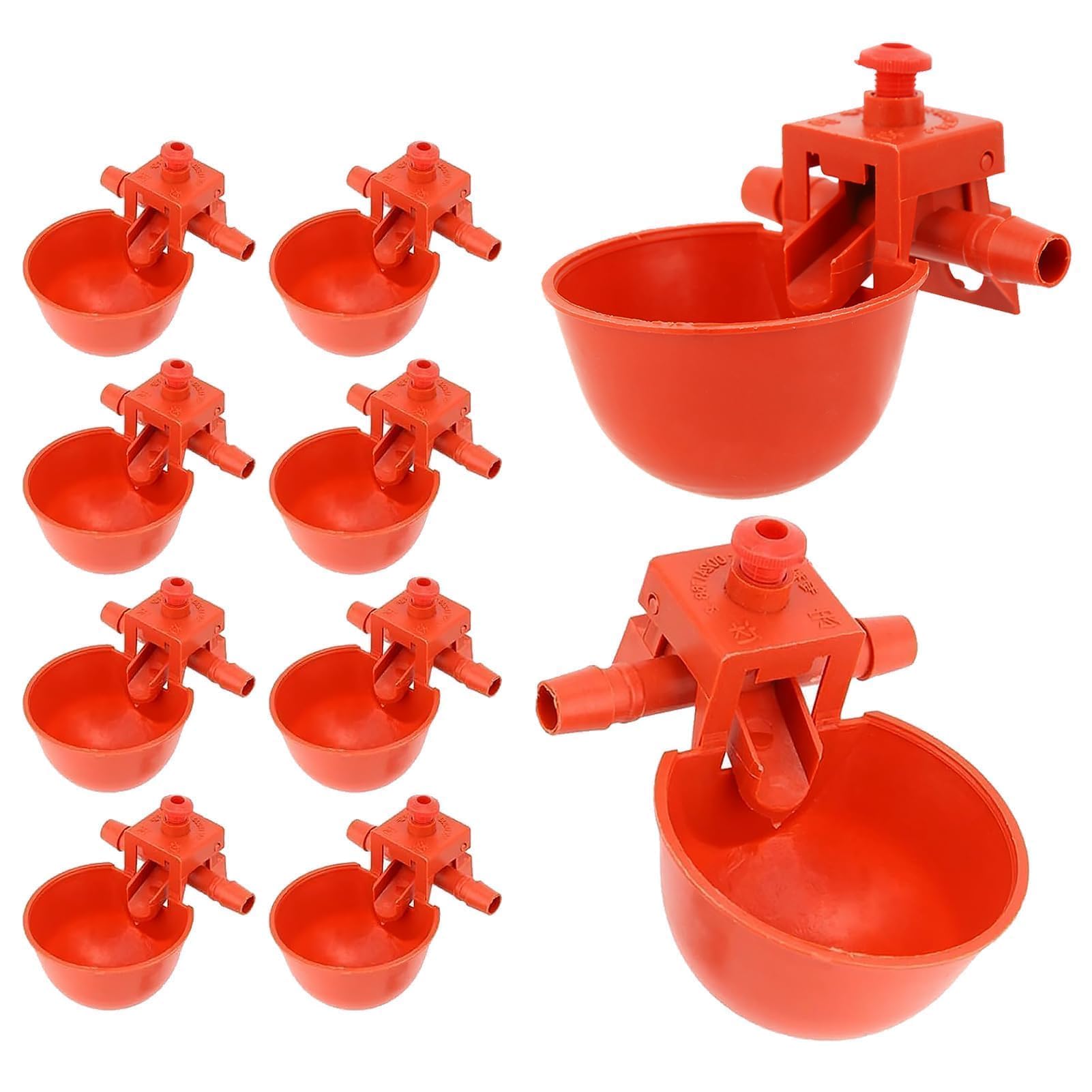 10 Tazze per Abbeveratoio Pollo, Bevitori Automatici in Plastica Mangiatoie Utensili Acqua Potabile, Macchina Bere Pollame Gabbie Abbeveratoio Da 3,5 Pollici Tazza per Uccello Quaglia Piccione Pollo
