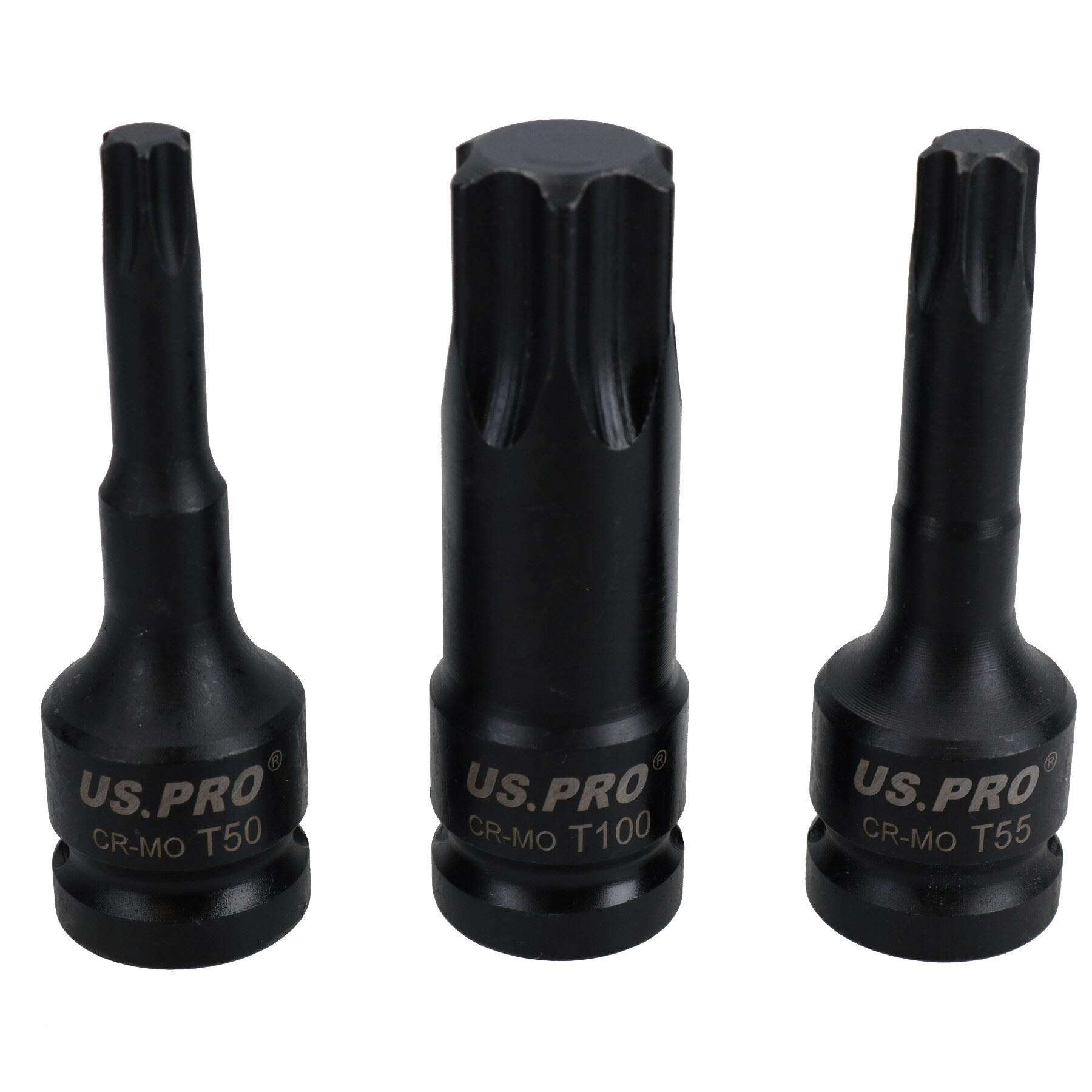 Torx Star Impact końcówki bitowe do głębokich uderzeń, bardzo długie T30 – T100 zestaw 10 szt