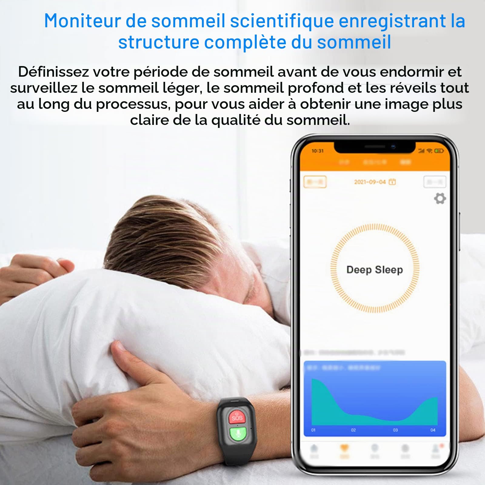 Bracelet Sos Montre De Téléphone Étanche Intelligente Anti-Perte Tracker GPS avec Détecteur de Chute Bouton Panique SOS Téléphone étanche pour Android iOS (Noir)