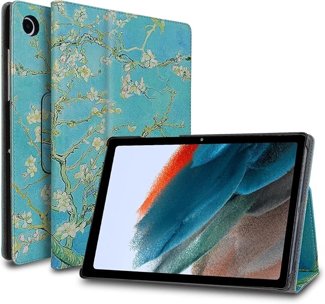 Fansong Case for Samsung Galaxy Tab A8 10.5 inch 2022, Tablet cover for SM-X200/X205/X207 Magnetic Closure PU Leather Smart Cover Flip Stand for Samsung Tablets Galaxy Tab A8 10.5 inch(Flower)