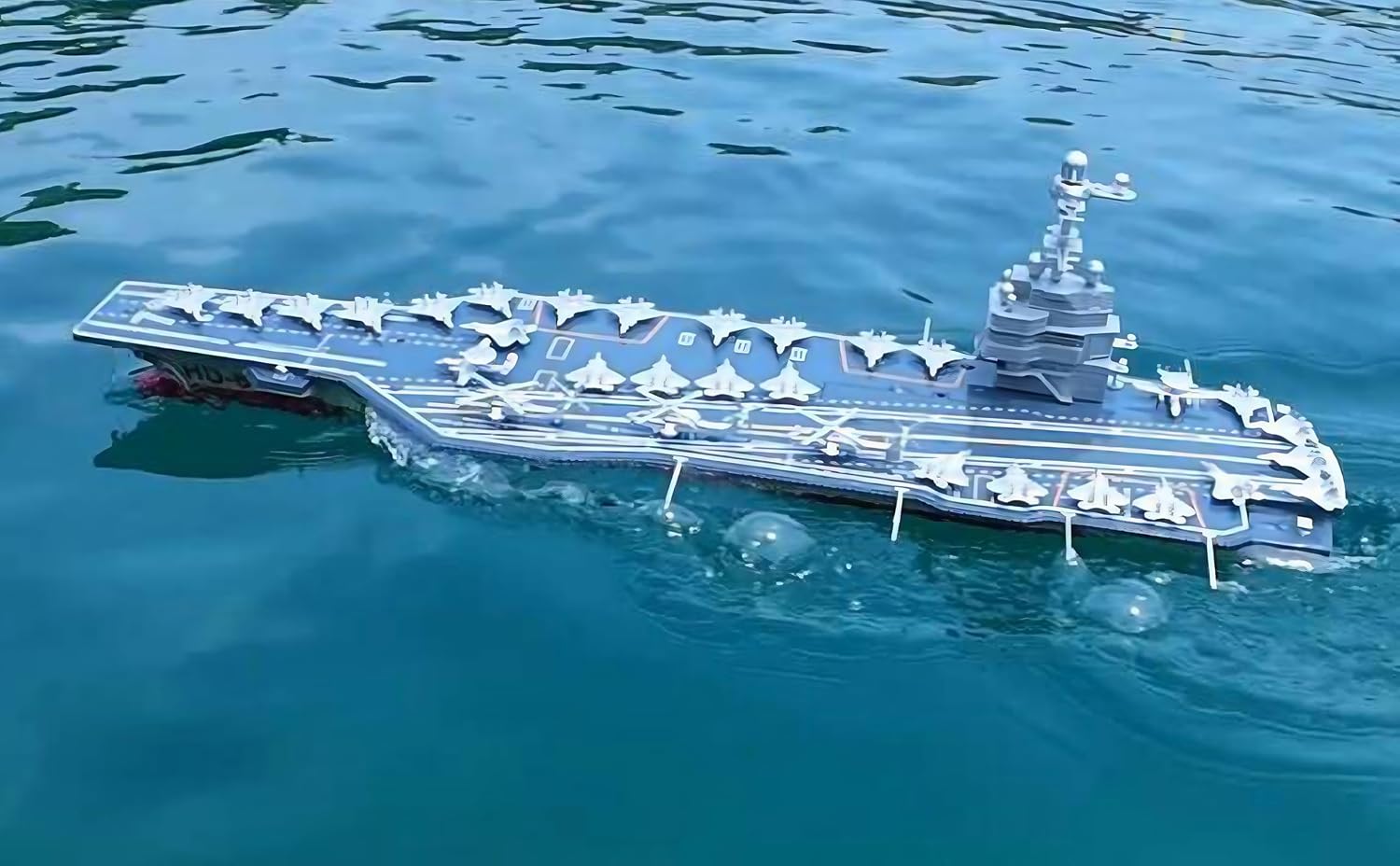 27.5" Inch Remote Controlled Warship Battleship 10km/h 4WD 2.4G RC Controlled Ship 1:458 Scale On Water Lakes Pools Exhibits Models for 14Y+ (883)