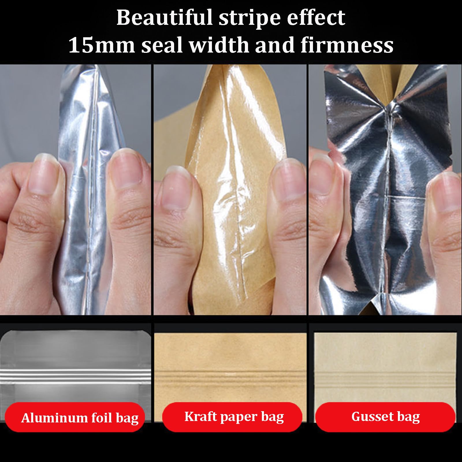 Sigillatrice Termica Portatile, Larghezza Di Saldatura 15 Mm, Sigillatrice Per Sacchetti Di Plastica 200 Mm/300 Mm/400 Mm, Per Sacchetti Mylar, Sacchetti In Alluminio,30cm