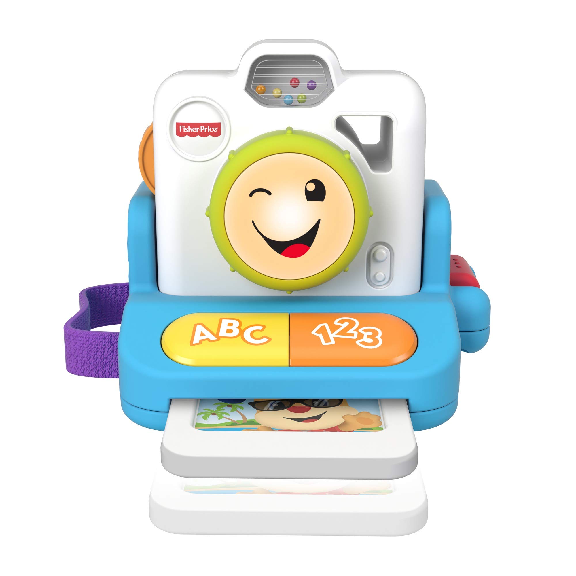 Fisher-Price Cámara Instantánea Haz Clic y aprende, Juguete con música y luz para niños + 6 Meses (Mattel GMX37)